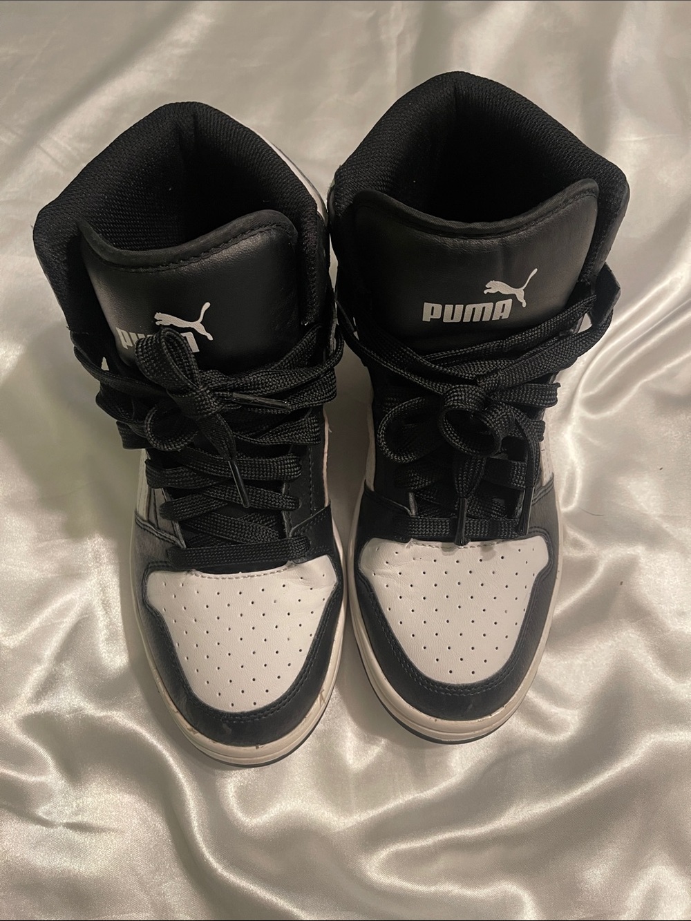 Puma Black and White High-Top Sneakers
